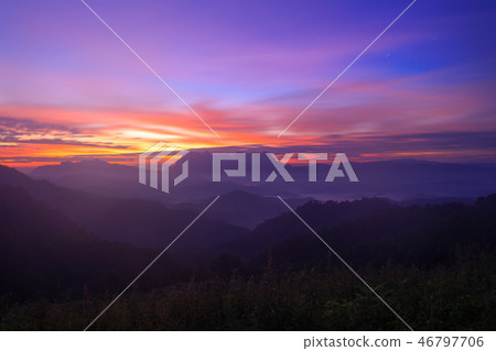 Landscape of sunrise on Mountain in Thailand Landscape of sunrise on Mountain in Thailand 46797706