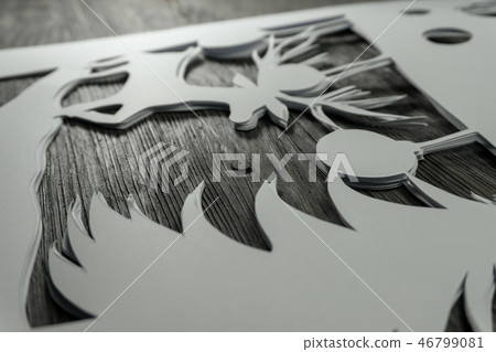 Christmas deer, trees and snowflakes of paper Christmas deer, trees and snowflakes of paper 46799081