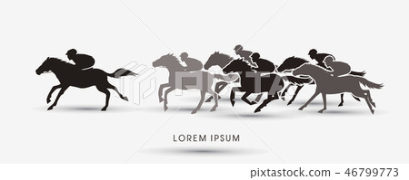 Horse racing ,Horse with jockey graphic vector. Horse racing ,Horse with jockey graphic vector. 46799773