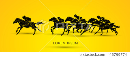 Horse racing ,Horse with jockey graphic vector. Horse racing ,Horse with jockey graphic vector. 46799774