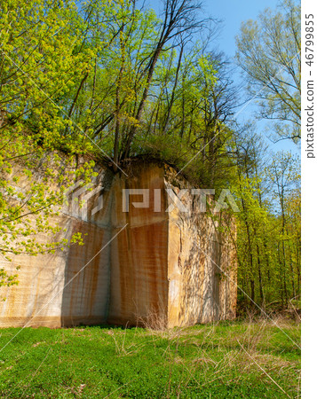 Old sandstone quarry in Plakanek Valley in Bohemian Paradise, Czech Republic Old sandstone quarry in Plakanek Valley in Bohemian Paradise, Czech Republic 46799855
