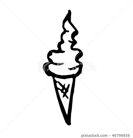 Ice cream grunge icon. Vector hand drawn illustration. Ice cream grunge icon. Vector hand drawn illustration. 46799856