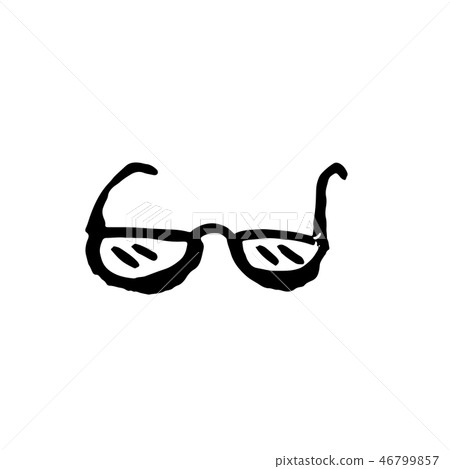 Glasses grunge icon. Vector hand drawn illustration Glasses grunge icon. Vector hand drawn illustration 46799857