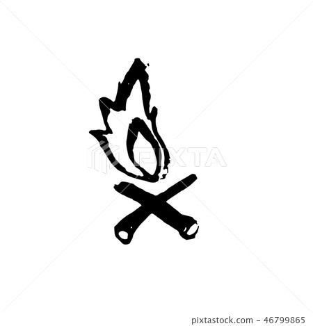 Bon fire grunge brush icon. Vector illustration. 46799865
