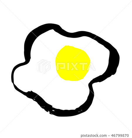 Fried egg grunge brush icon. Vector hand drawn illustration. Fried egg grunge brush icon. Vector hand drawn illustration. 46799870