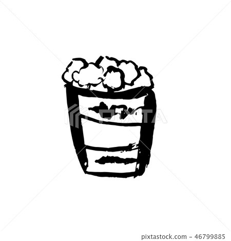 Popcorn grunge icon. Hand drawn ink illustration. Vector illustration. Popcorn grunge icon. Hand drawn ink illustration. Vector illustration. 46799885