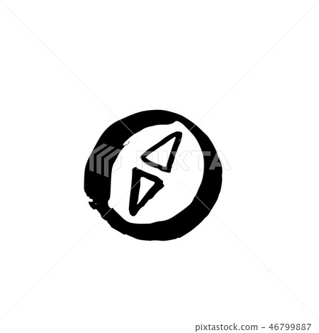 Compas grunge icon. Vector hand drawn illustration. Compas grunge icon. Vector hand drawn illustration. 46799887