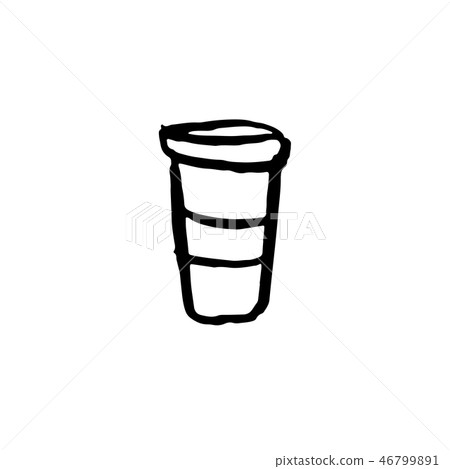 Coffee cup grunge icon. Vector cardboard mug. Coffee cup grunge icon. Vector cardboard mug. 46799891