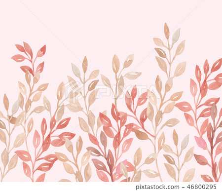 Vector beige, pink plant, leaf wedding decoration 46800295