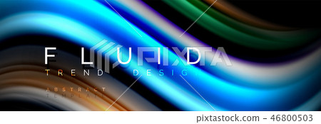 Abstract liquid colorful banner. Trendy wavy dynamic design. Fluid color shapes. Abstract liquid colorful banner. Trendy wavy dynamic design. Fluid color shapes. 46800503
