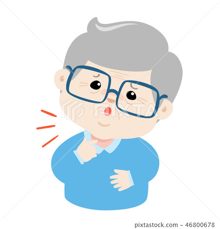 Grandpa sore throat cartoon vector. Grandpa sore throat cartoon vector. 46800678