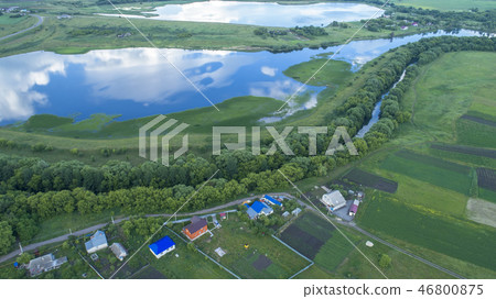 country in central Russia photographed from a height 46800875