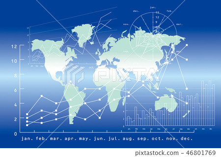 Business chart and world map - Stock Illustration [46801769] - PIXTA