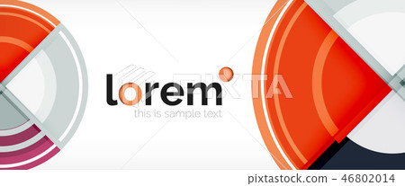 Modern geometric circles abstract background, colorful round shapes with shadow effects 46802014