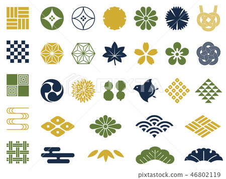 Japanese pattern icon material collection Japanese pattern icon material collection 46802119