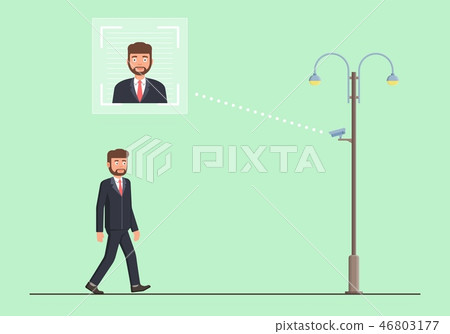 Face recognition concept. Person identification. 46803177