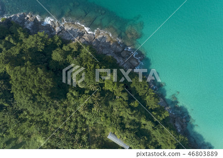 Top view landscape of Beautiful tropical sea Top view landscape of Beautiful tropical sea 46803889