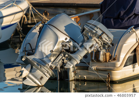 Two outboard boat motors - Engines and propellers Two outboard boat motors - Engines and propellers 46803957