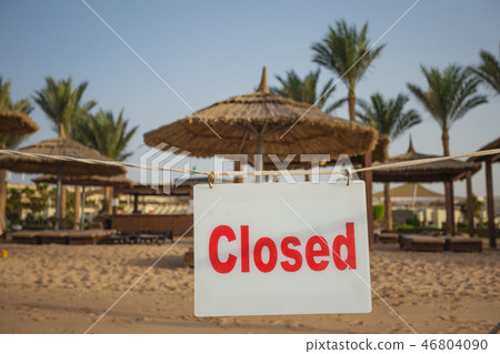 Closed passage to swimming area on summer beach Closed passage to swimming area on summer beach 46804090