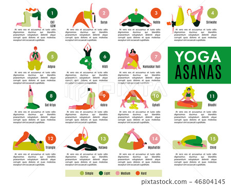 Yoga Flat Infographics 46804145