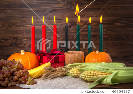 ignition of Kwanzaa traditional candles, holiday  46804187