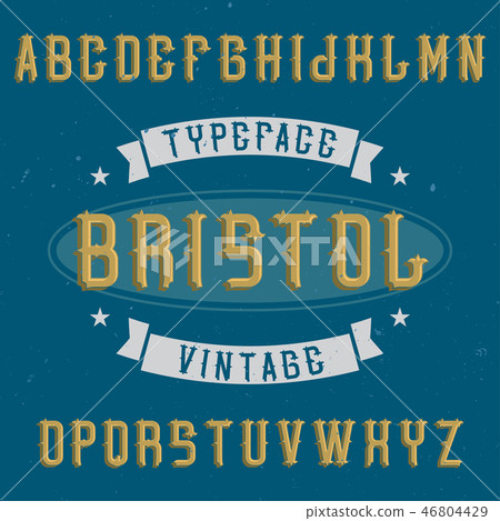 Vintage label font named Bristol. 46804429