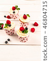 summer dessert of cupcakes and berries, food 46804715