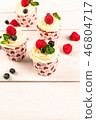 summer dessert of cupcakes and berries, food 46804717