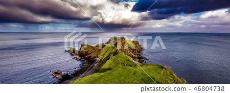 Aerial view of the Dinosaur bay with the rare Dinosaur footprint of the sauropod-dominated tracksite Aerial view of the Dinosaur bay with the rare Dinosaur footprint of the sauropod-dominated tracksite 46804738