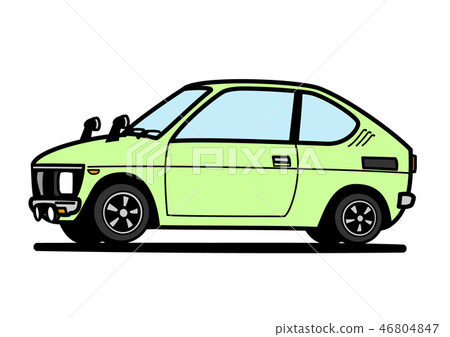 Retro light car light green car illustration 46804847