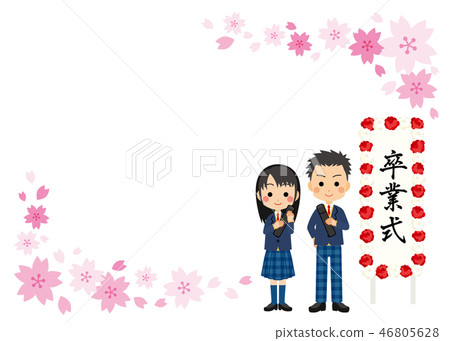 Graduation ceremony [Sakura frame] - Stock Illustration [46805628] - PIXTA