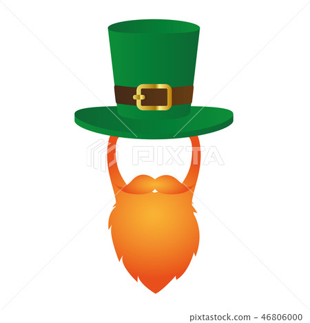 leprechaun character face with red beard and green hat 46806000
