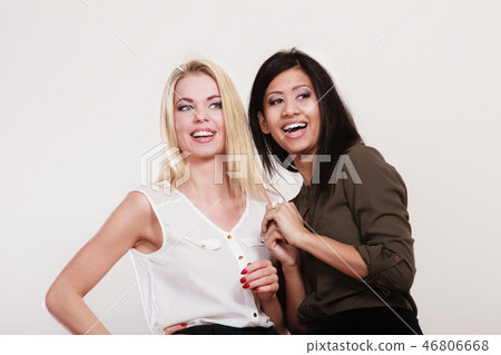 Women multiracial friends having fun 46806668