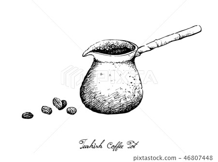 Hand Drawn of Traditional Turkish Coffee Pot 46807448