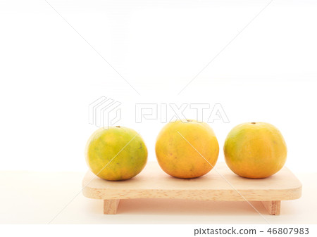 fresh green and orange tangerine (citrus,mandarin) 46807983
