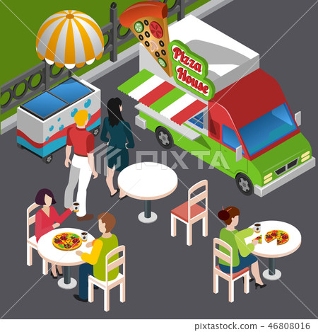 Street Food Isometric Composition 46808016