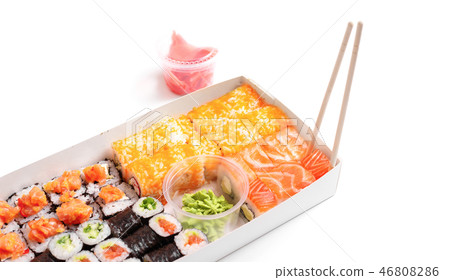 Sushi delivery to go set japanese chinese food 46808286