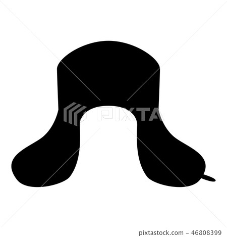 Earflapped fur hat Ushanka russion hatwear icon Earflapped fur hat Ushanka russion hatwear icon 46808399