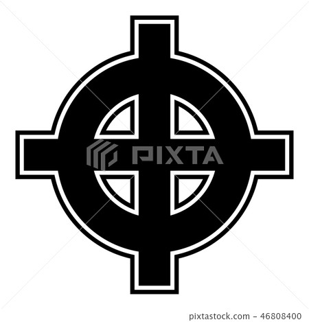 Celtic cross white superiority icon black color Celtic cross white superiority icon black color 46808400