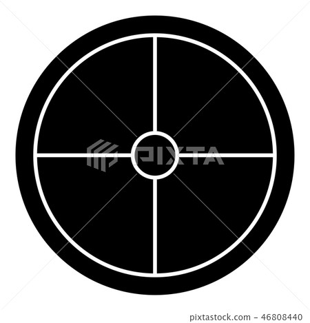 Viking shield icon black color vector 46808440