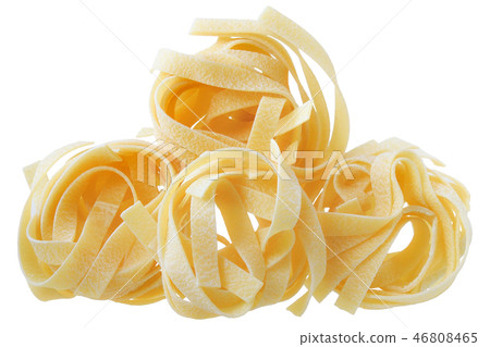 pasta pappardelle nest tower close up on isolated pasta pappardelle nest tower close up on isolated 46808465