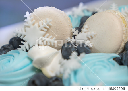 Stollen cake background. Exclusive sweets. 46809306
