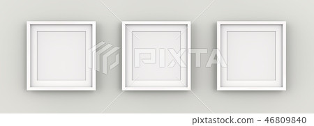 White Picture Frames on Wall. 46809840