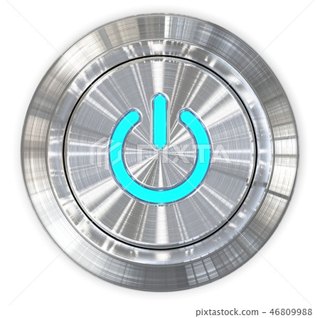 Brushed Steel Power Button. - Stock Illustration [46809988] - PIXTA