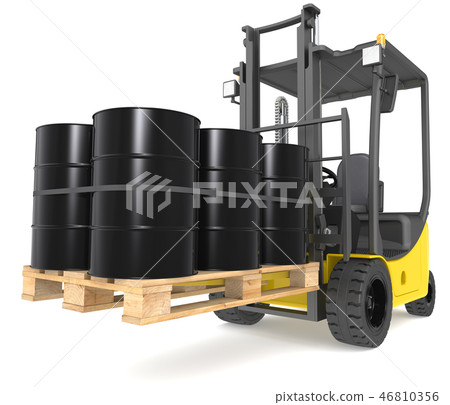 Forklift with Oil Drums. 46810356