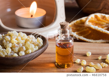 A bottle of frankincense essential oil  46810758
