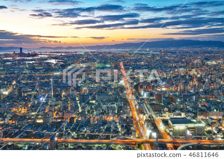 [View from the Abeno Harukas Observatory (Sunset)] Abeno Suji, Abeno-ku, Osaka, Osaka Prefecture 46811646