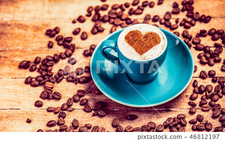 Coffee with heart shape symbol Coffee with heart shape symbol 46812197