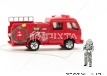 Fire brigade and fire engine: firefighter and fire truck 46812915