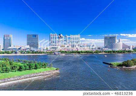 Landscape of Tokyo Odaiba (from Rainbow Bridge) 46813236